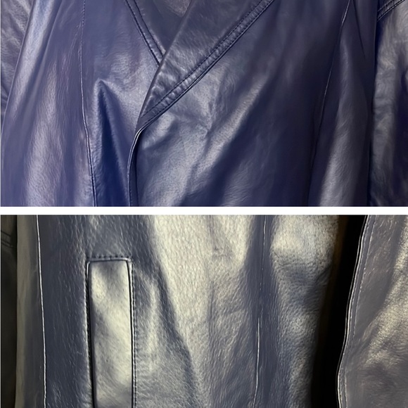 34W Women’s Genuine leather coat Navy Blue - Picture 4 of 16